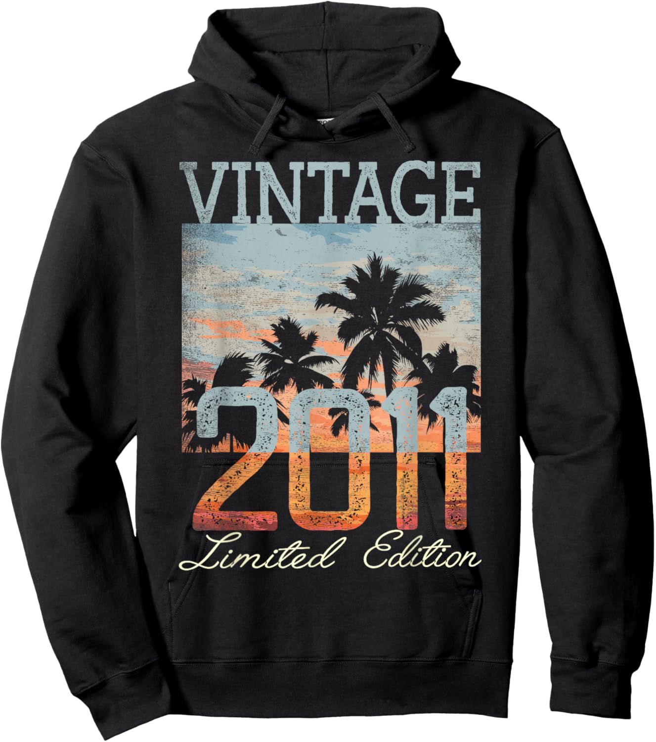 Vintage 2011 Limited Edition 14th Birthday 14 Year Old Gifts Hoodie - Hoodie | Black