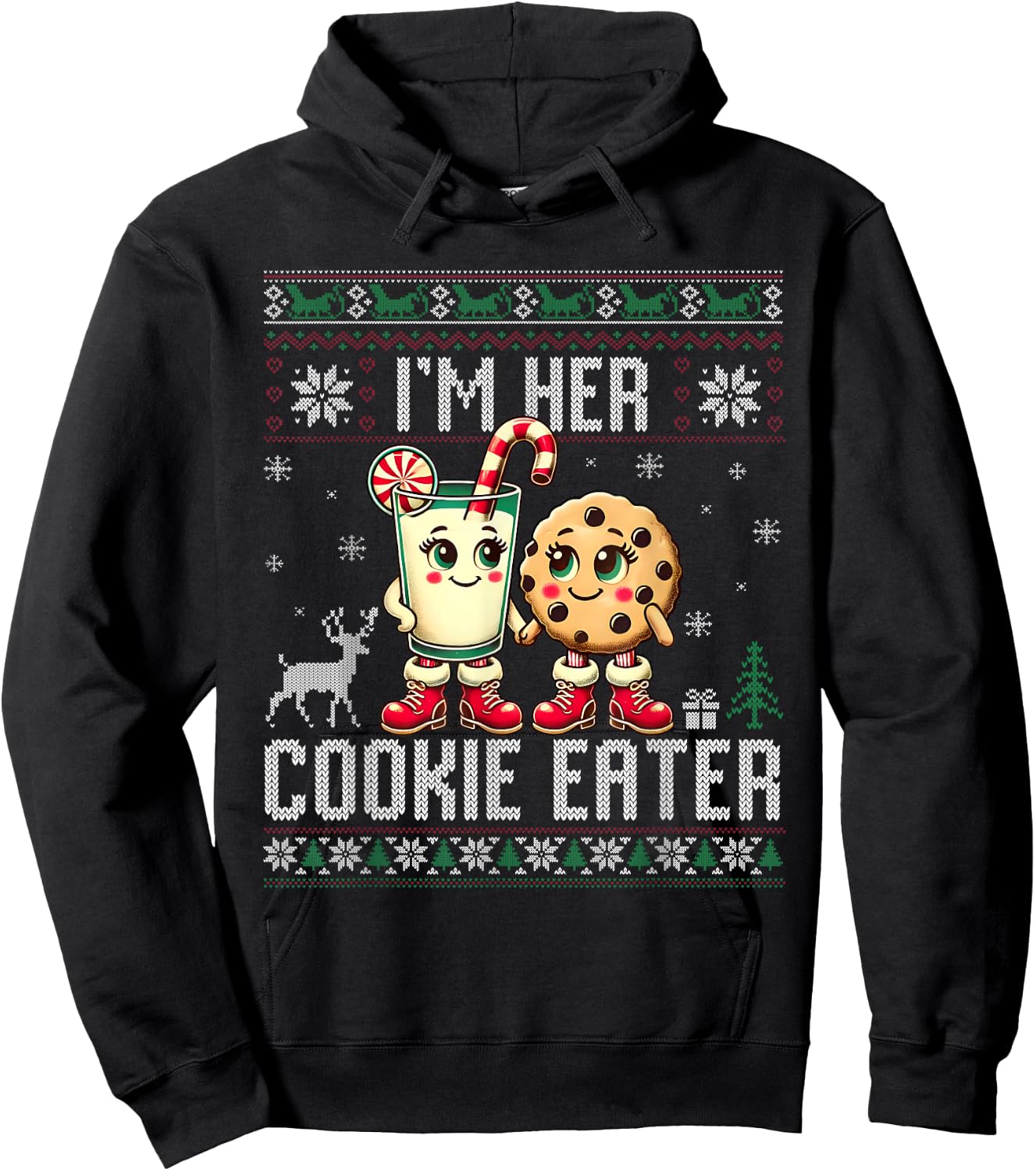 Funny I'm Her Cookie Eater I'm His Milk Drinker Couple Ugly Hoodie - Hoodie | Black