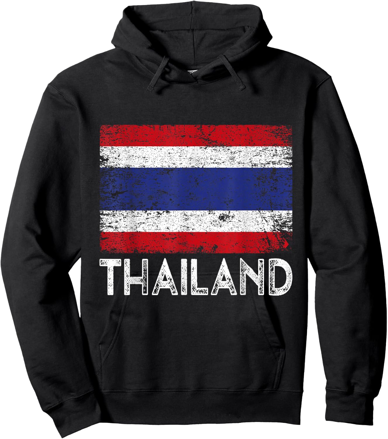 Distressed Patriotic Thailand Flag Men Women Kid Hoodie - Hoodie | Black