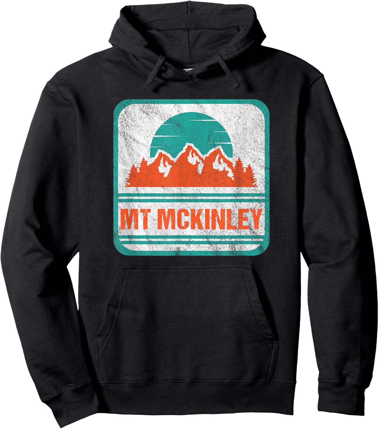 Retro Vintage Mount McKinley USA Mountains Hoodie - Hoodie | Black