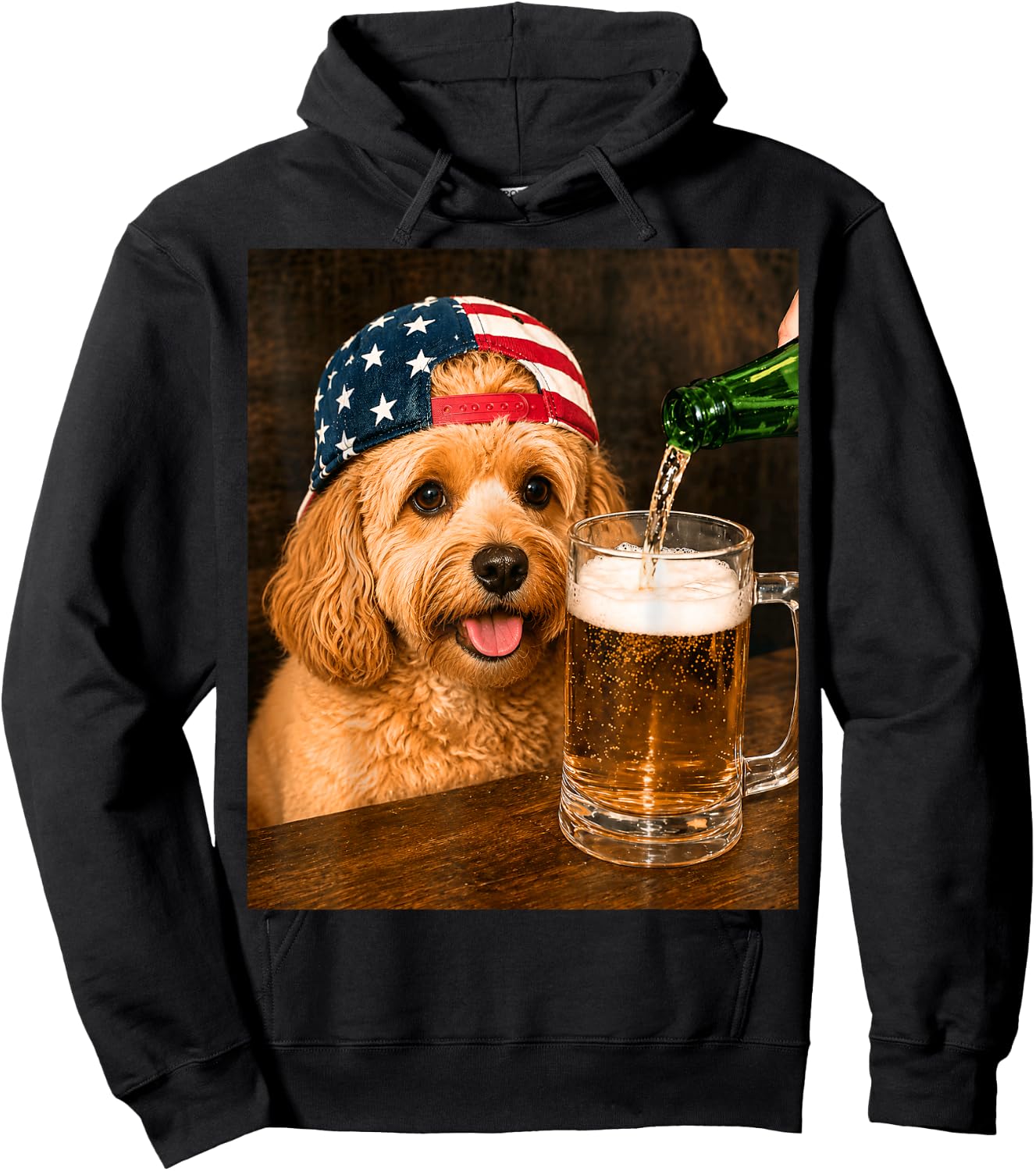 Funny Cavapoo Drinking Beer Meme Hoodie - Hoodie | Black