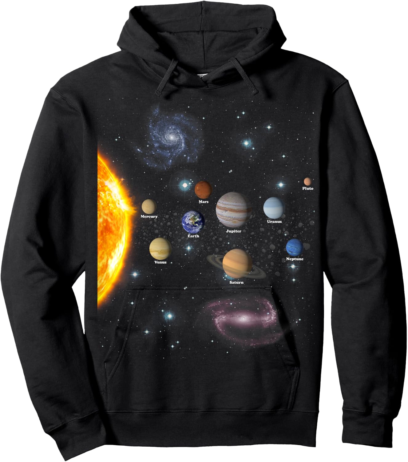 Boys Girls Kids Realistic Solar System Christmas Hoodie - Hoodie | Black