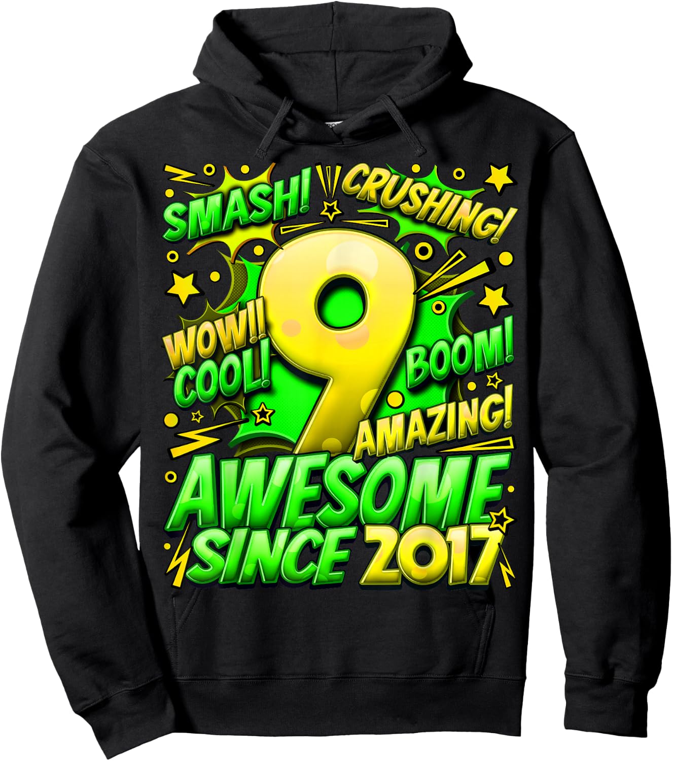 9 Year Old Gifts for Boys 9th Birthday Boy 9 Year Old Boy Hoodie - Hoodie | Black
