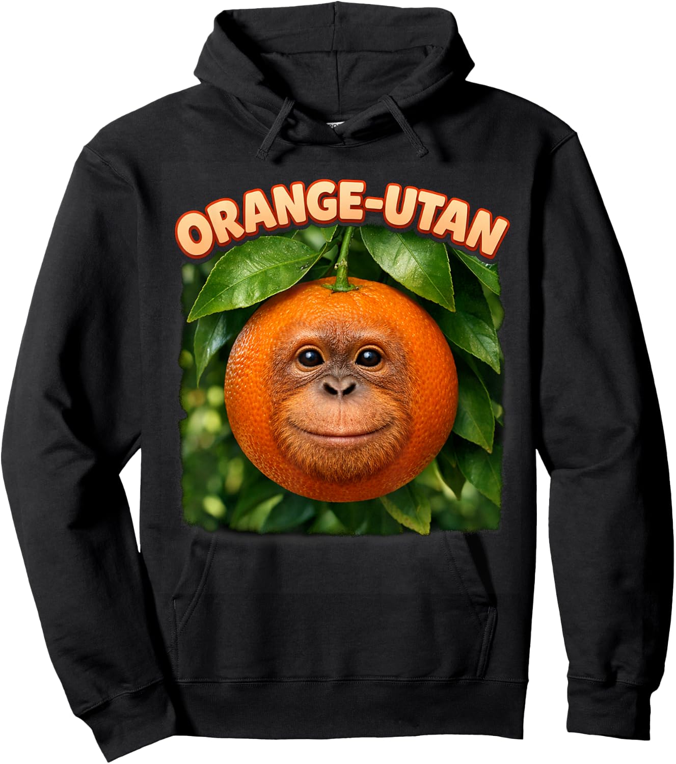 Orange-utan Monkey Orange Orangutan Meme Sarcasm Funny Humor Hoodie - Hoodie | Black