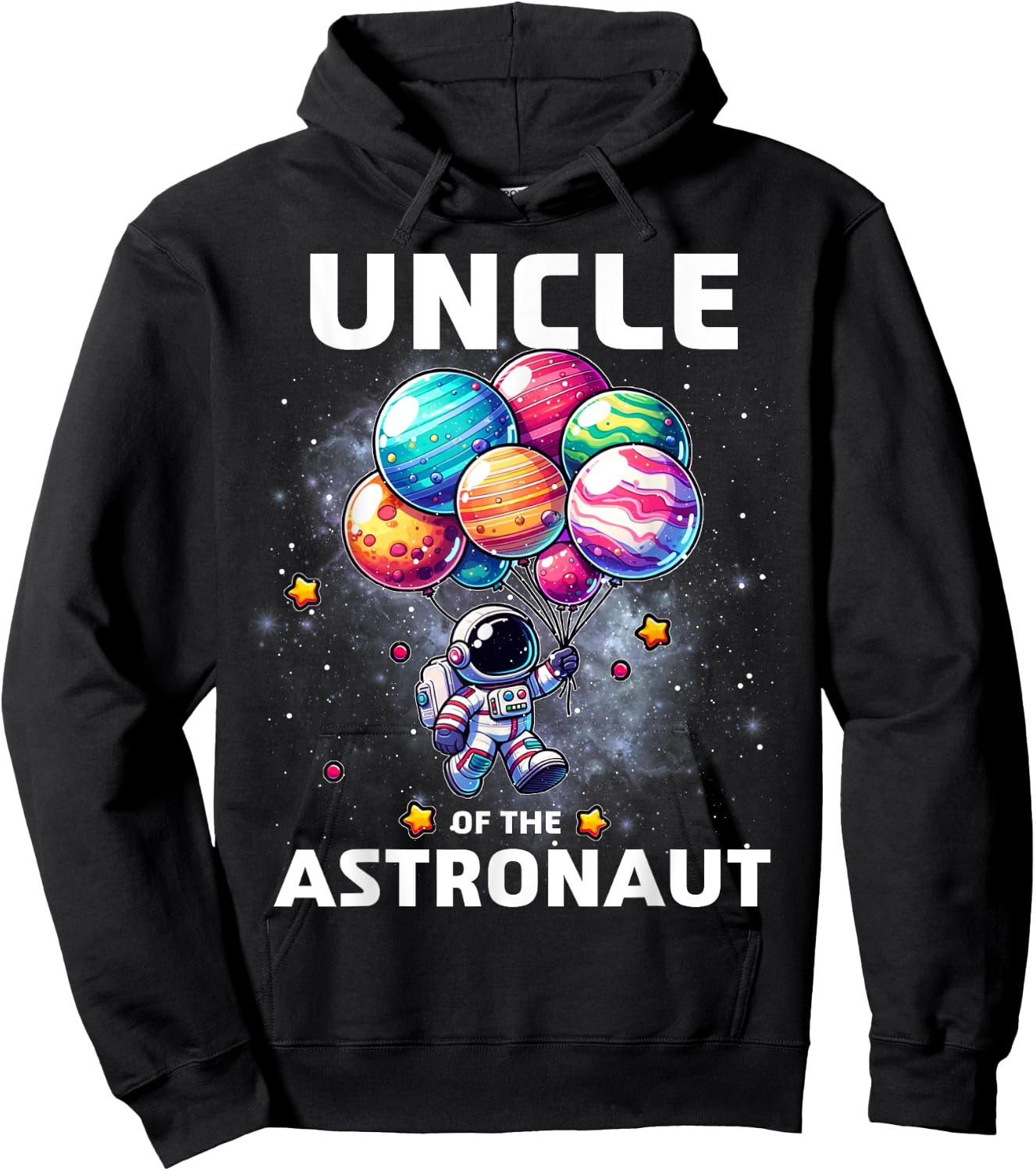 Uncle of the Astronaut Space Theme First Birthday Party Hoodie - Hoodie | Black