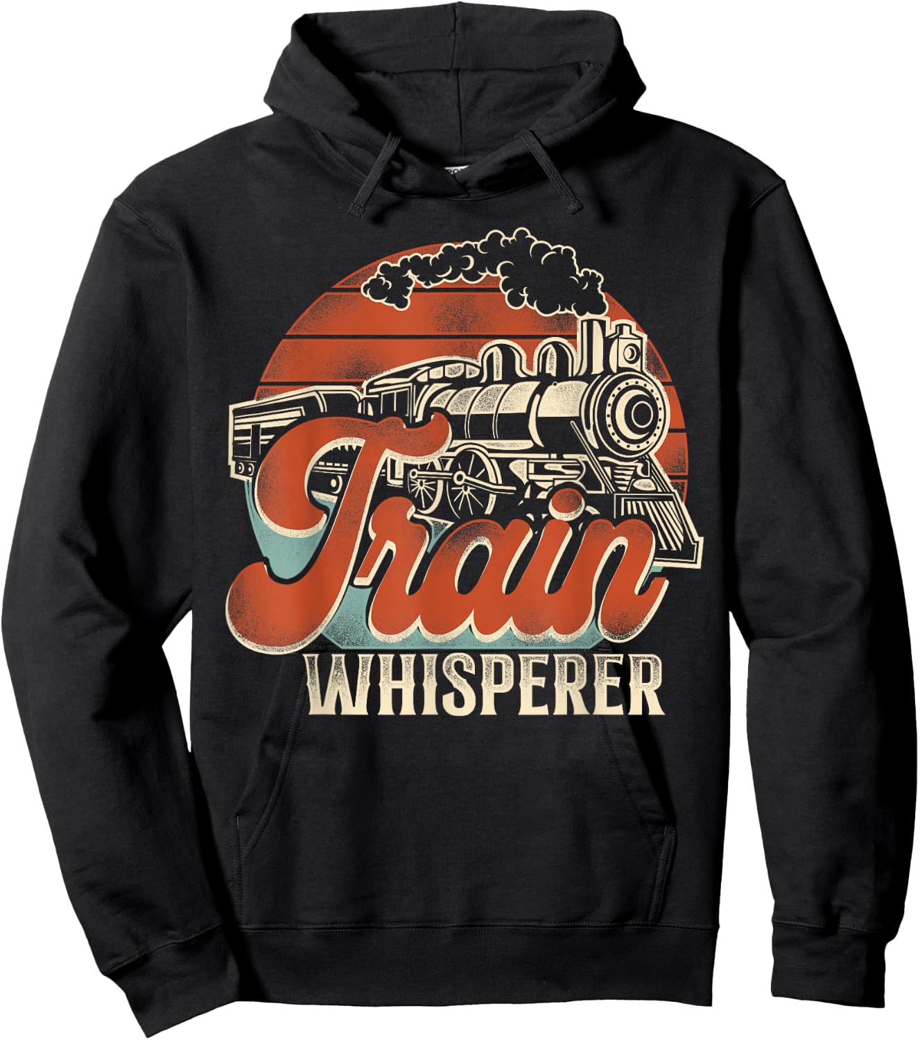Steam Train Driver Trainspotting Locomotive Vintage Retro Hoodie - Hoodie | Black