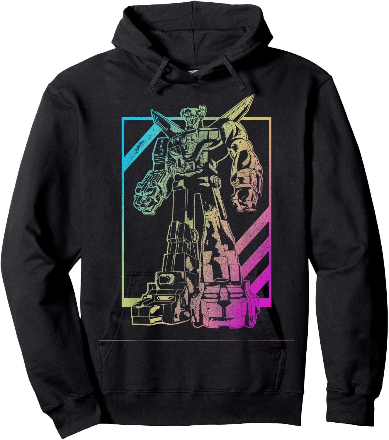 Voltron Defender of the Universe Neon Outline Portrait Hoodie - Hoodie | Black
