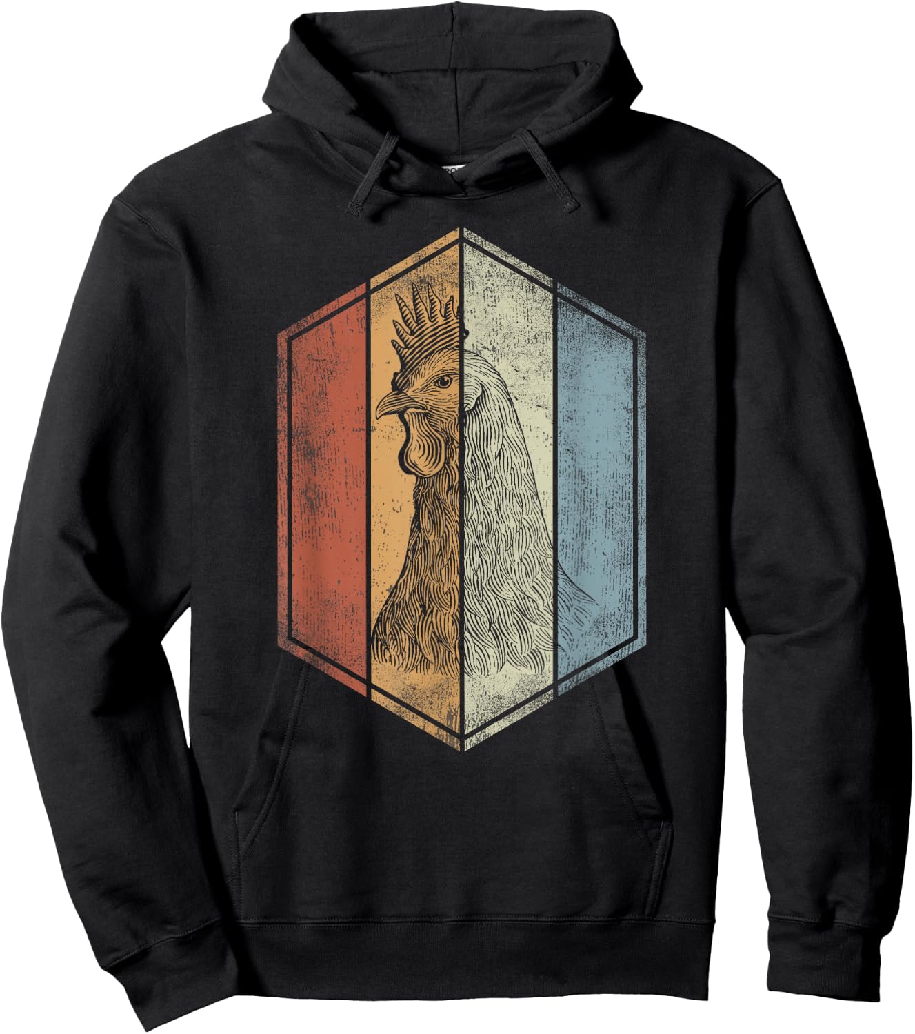 Chicken Retro Vintage Style Chicken Lover Hoodie - Hoodie | Black