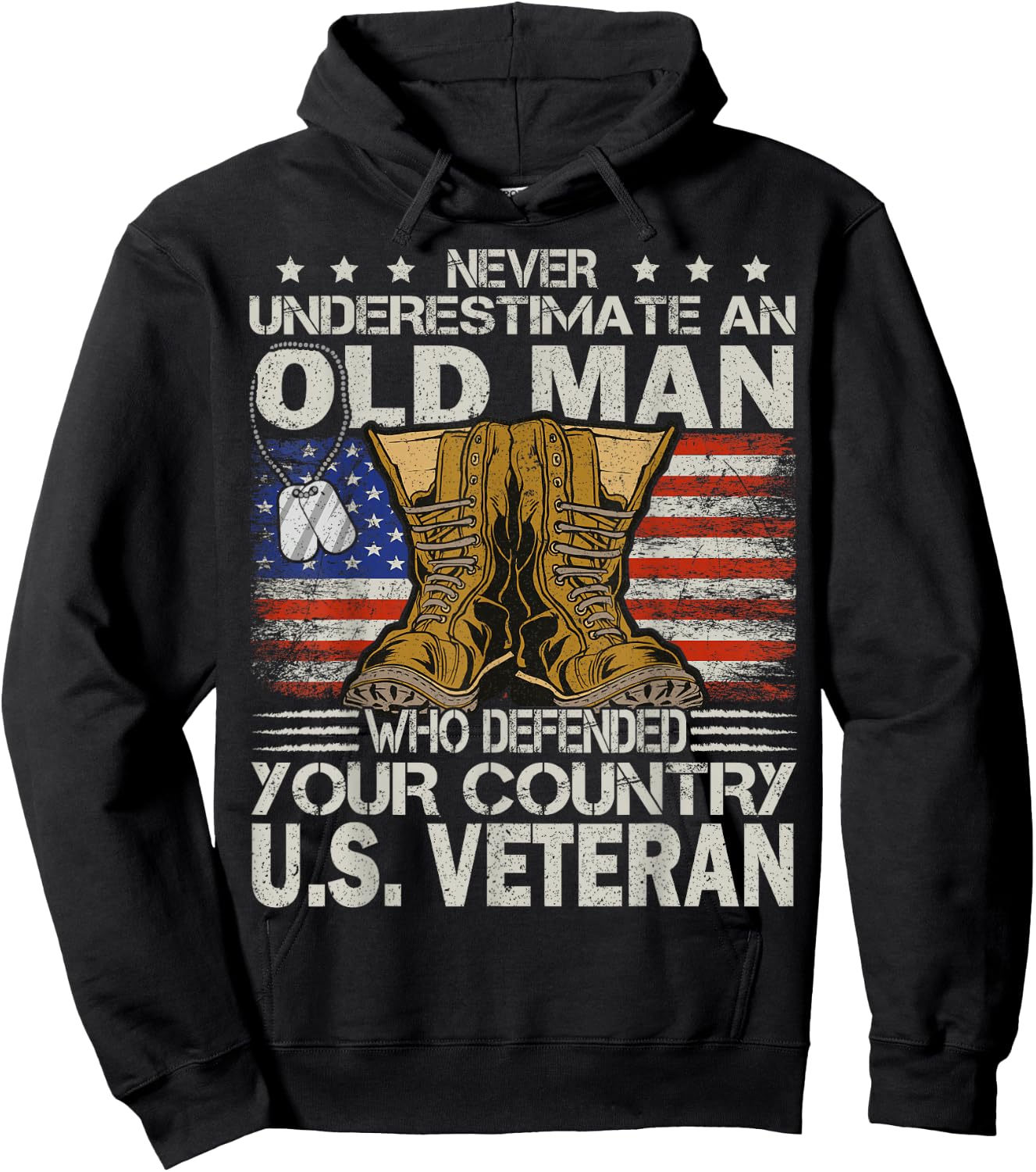 Veteran & Father's Day designs US Veteran veterans day Us Patriot , Black Hoodie - Hoodie | Black