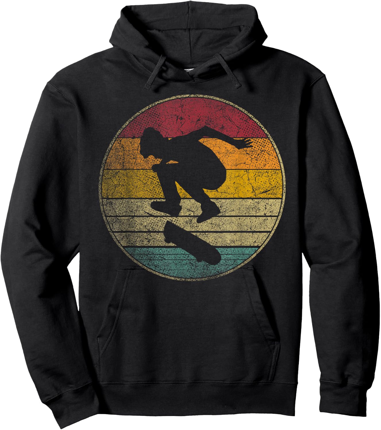 Skateboard Shirt Skate Vintage Retro 70s 80s 90s Gift Love Hoodie - Hoodie | Black