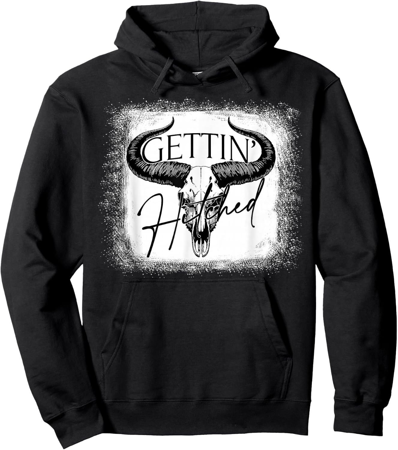 Getting Hitched Team Bride Western Cowgirls Bachelorette Hoodie - Hoodie | Black