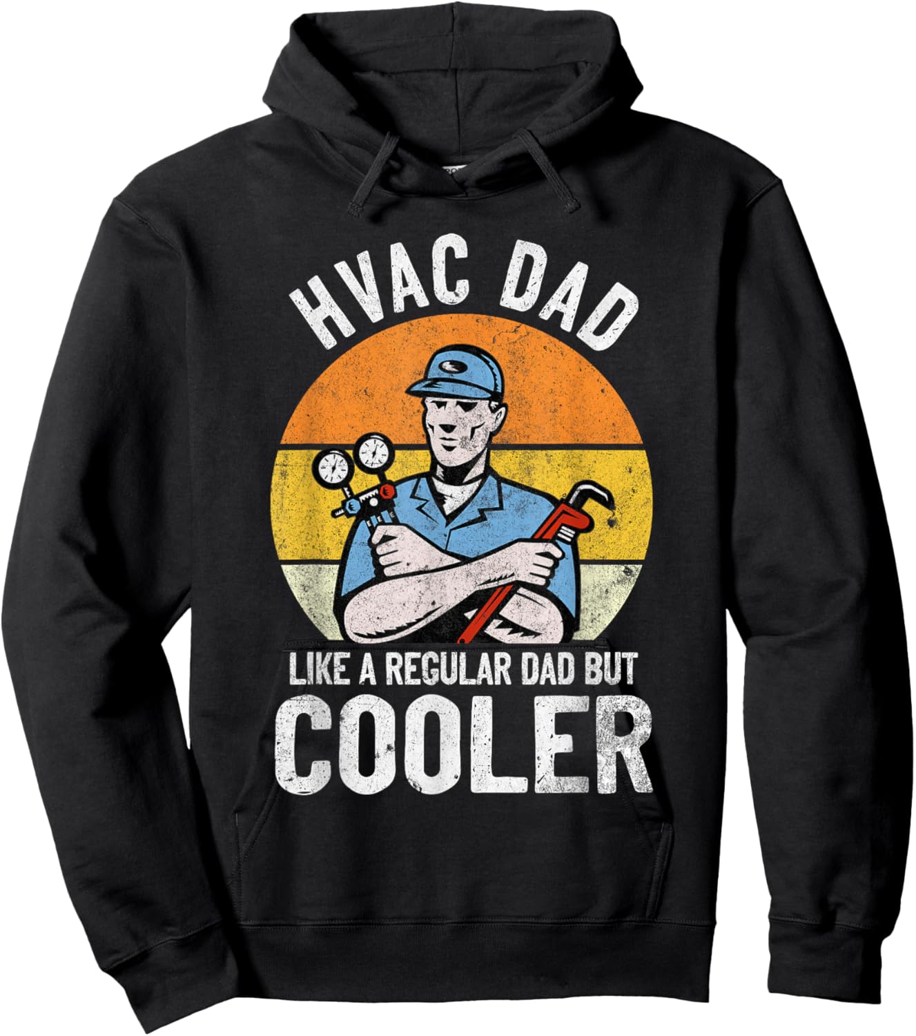 HVAC Technician DAD But Cooler Funny Hvac Tech Novelty Gifts Hoodie - Hoodie | Black