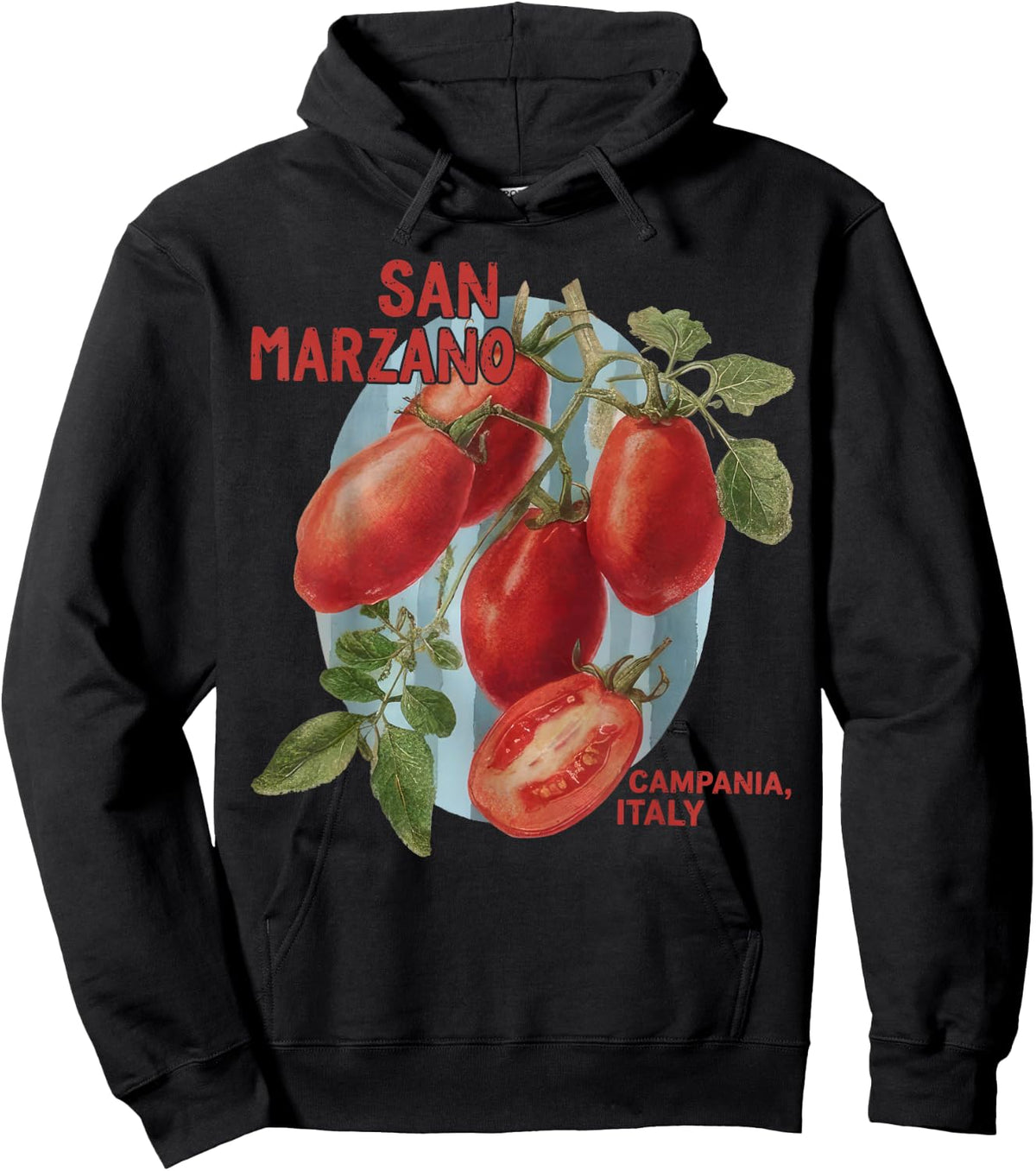 Vintage San Marzano Tomatoes Italian Girl Summer Hoodie - Hoodie | Black
