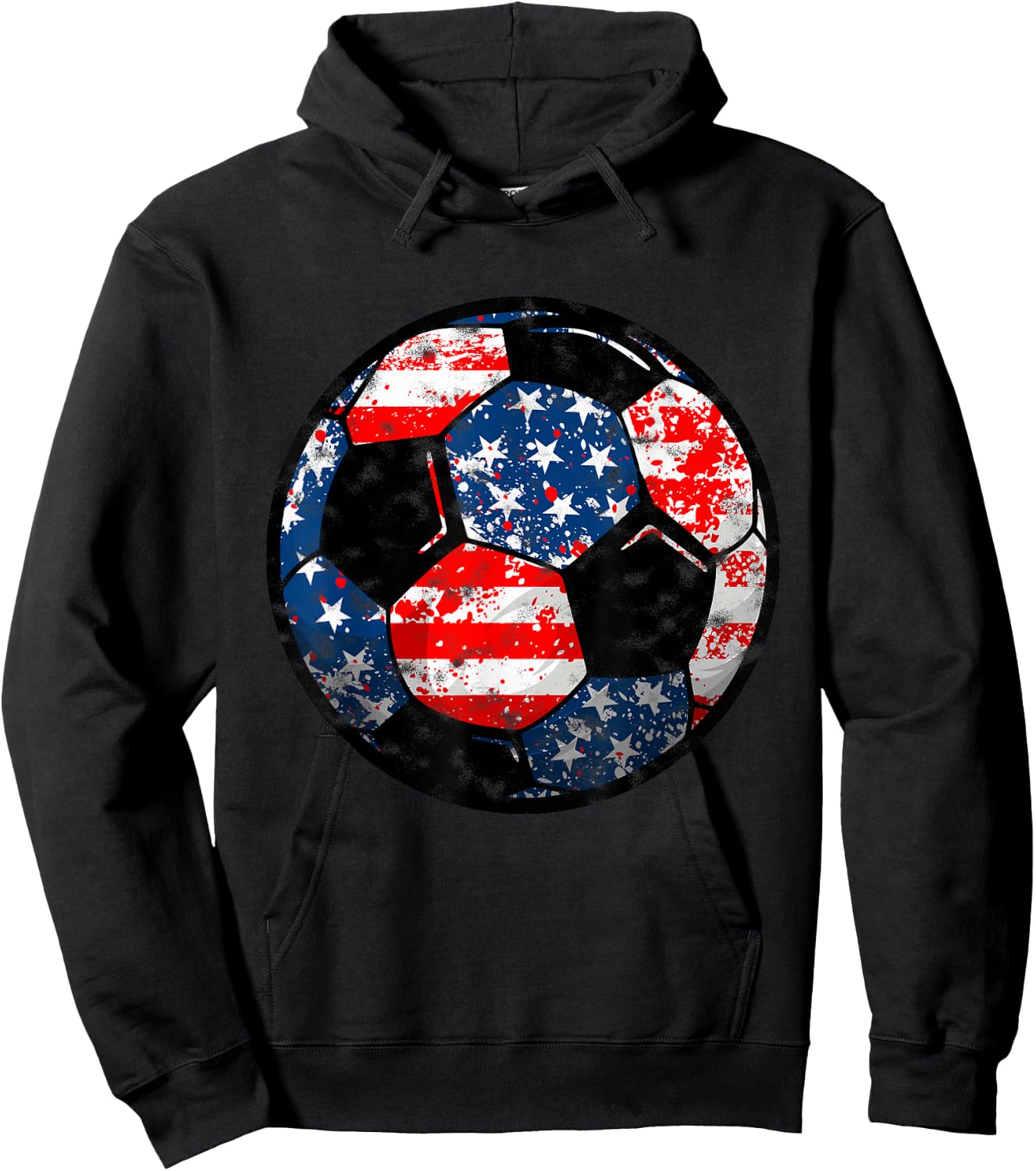 4th Of July USA Flag Soccer Patriotic Soccer Player Hoodie - Hoodie | Black