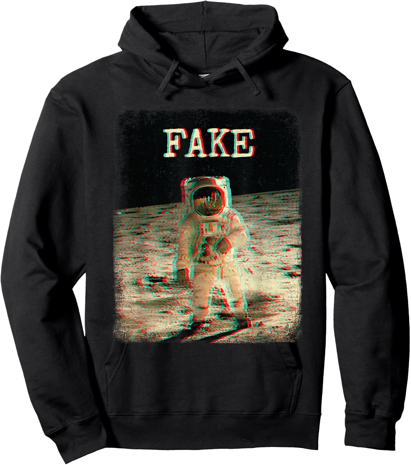 Fake News Apollo 11 Moon Landing Hoax Astronaut Retro Style Hoodie - Hoodie | Black