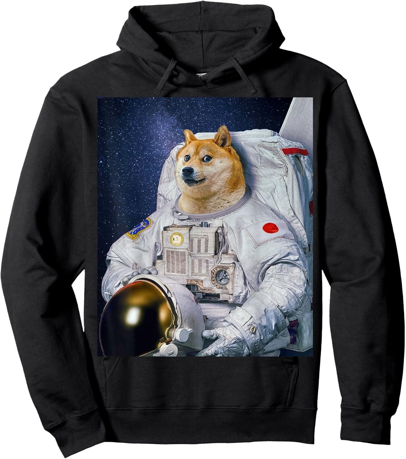 Cute Shiba Inu Doge Astronaut To The Moon Funny Hoodie - Hoodie | Black