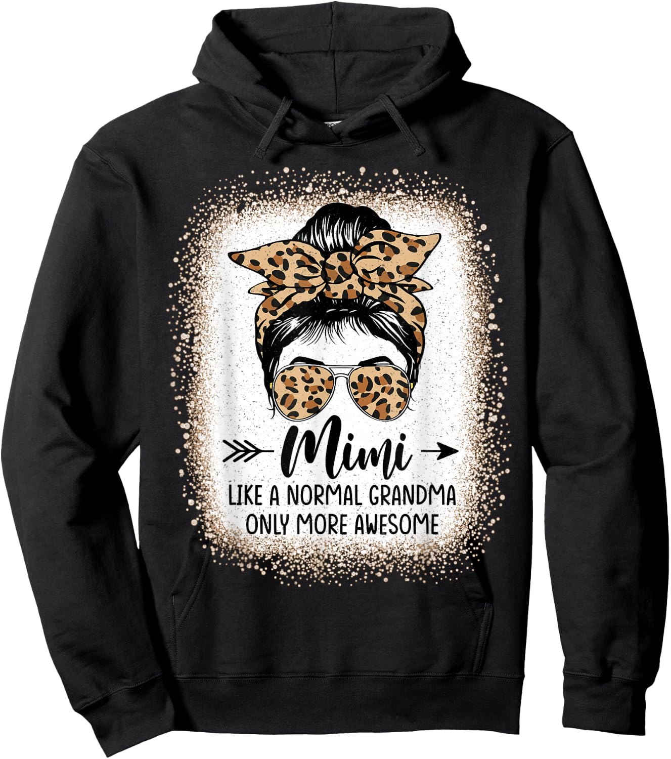 Mimi Like A Normal Grandma Only More Awesome Messy Bun Women Hoodie - Hoodie | Black