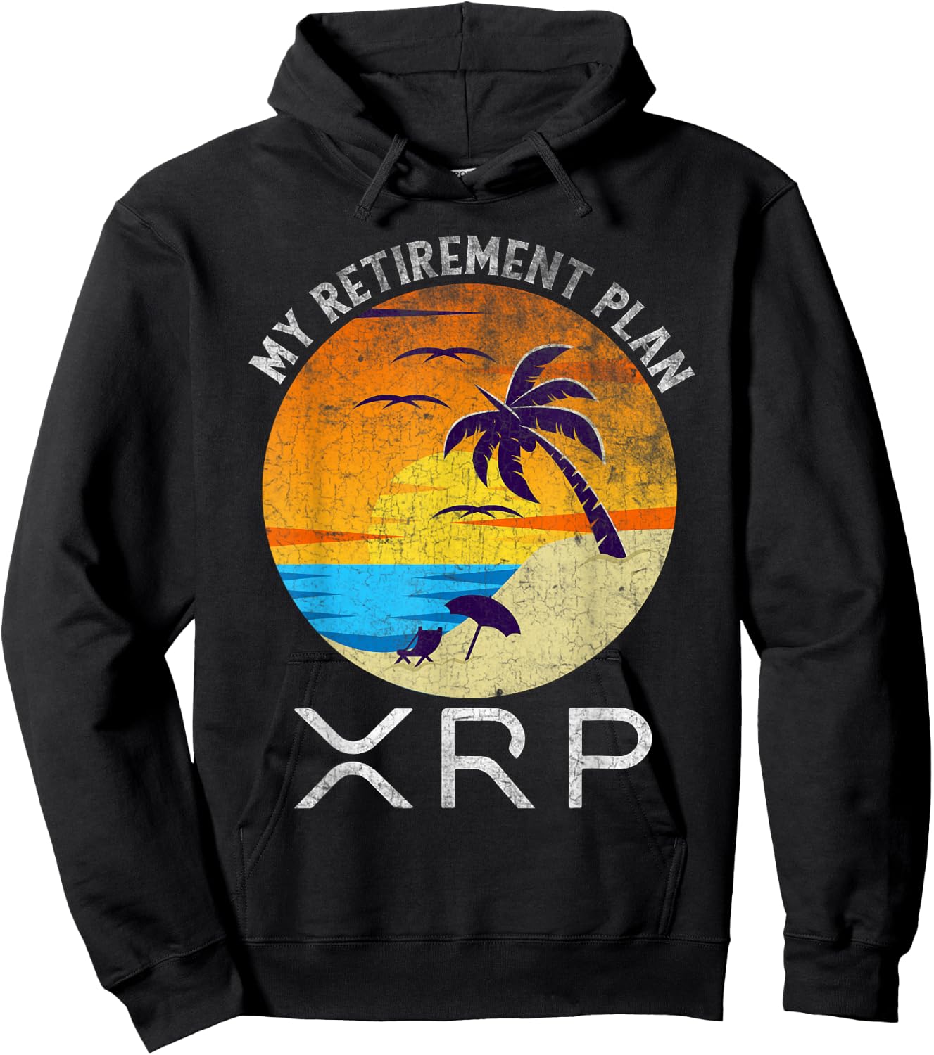 XRP Ripple Cryptocurrency My Retirement Plan Beach Vacation Hoodie - Hoodie | Black