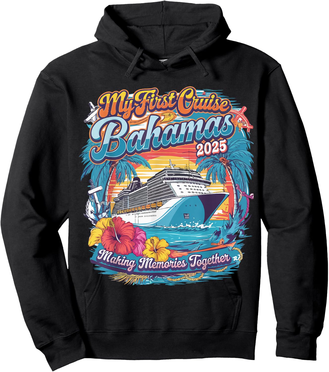 My First Cruise Bahamas 2025 Family Vacation for Kids Hoodie - Hoodie | Black