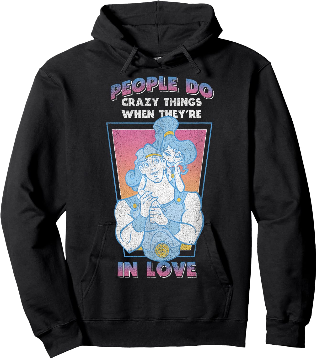 Disney Hercules Valentine's Day Vintage Megara in Love Hoodie - Hoodie | Black