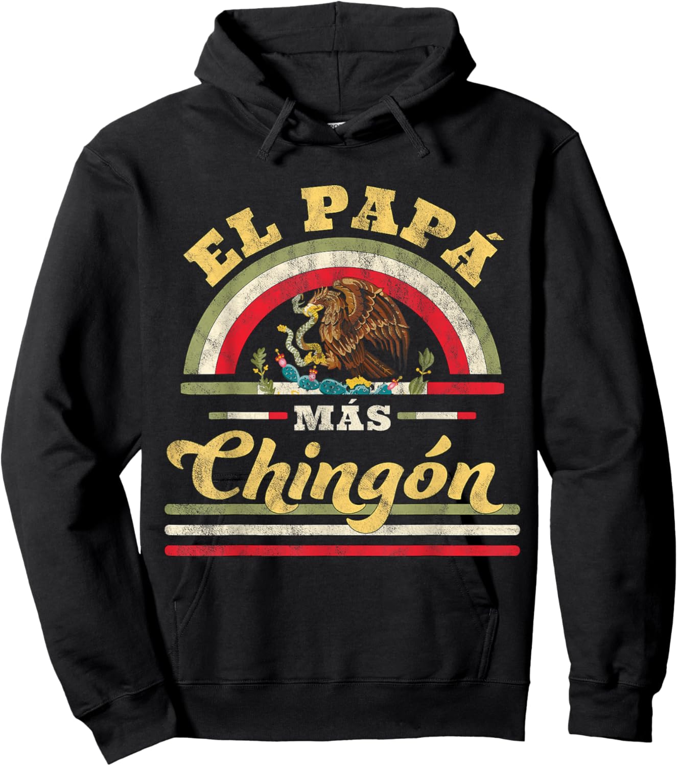 El Papa Mas Chingon Funny Mexican Flag Cool Dad Gift Regalo Hoodie - Hoodie | Black