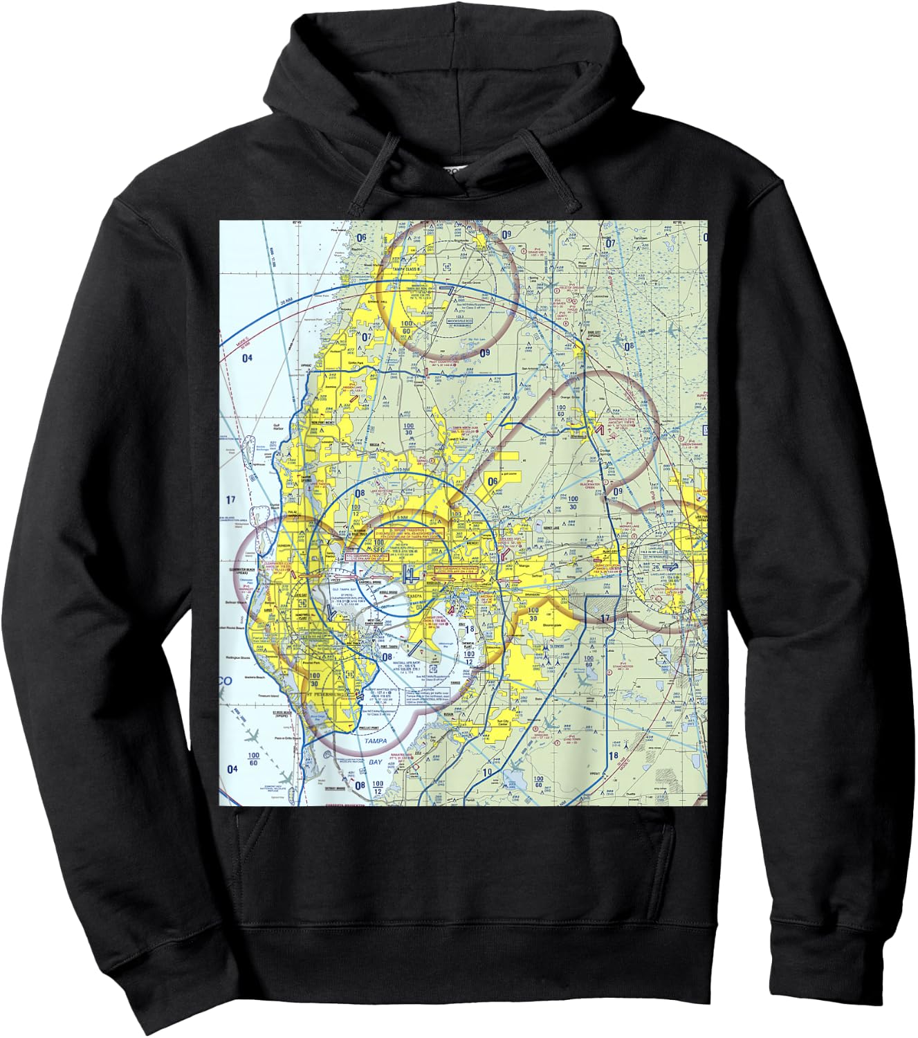 Aeronautical VFR Sectional Chart - Tampa Hoodie - Hoodie | Black