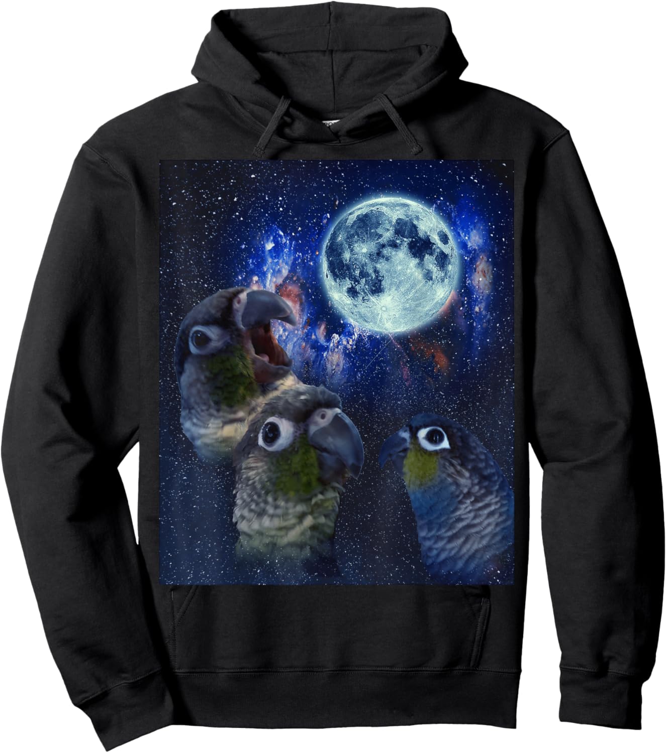 Conures howling at the moon Hoodie - Hoodie | Black