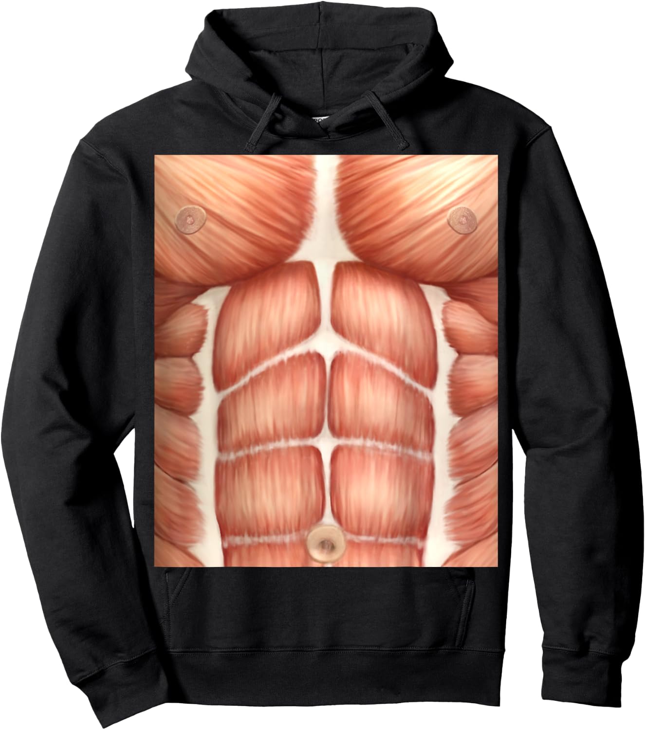 Chest Six Pack Abs Muscles Anatomy Costume Hoodie - Hoodie | Black