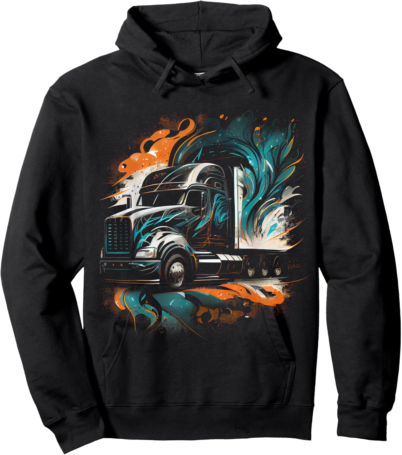 Truck Driver 18 Wheeler Trucker Gift Hoodie - Hoodie | Black