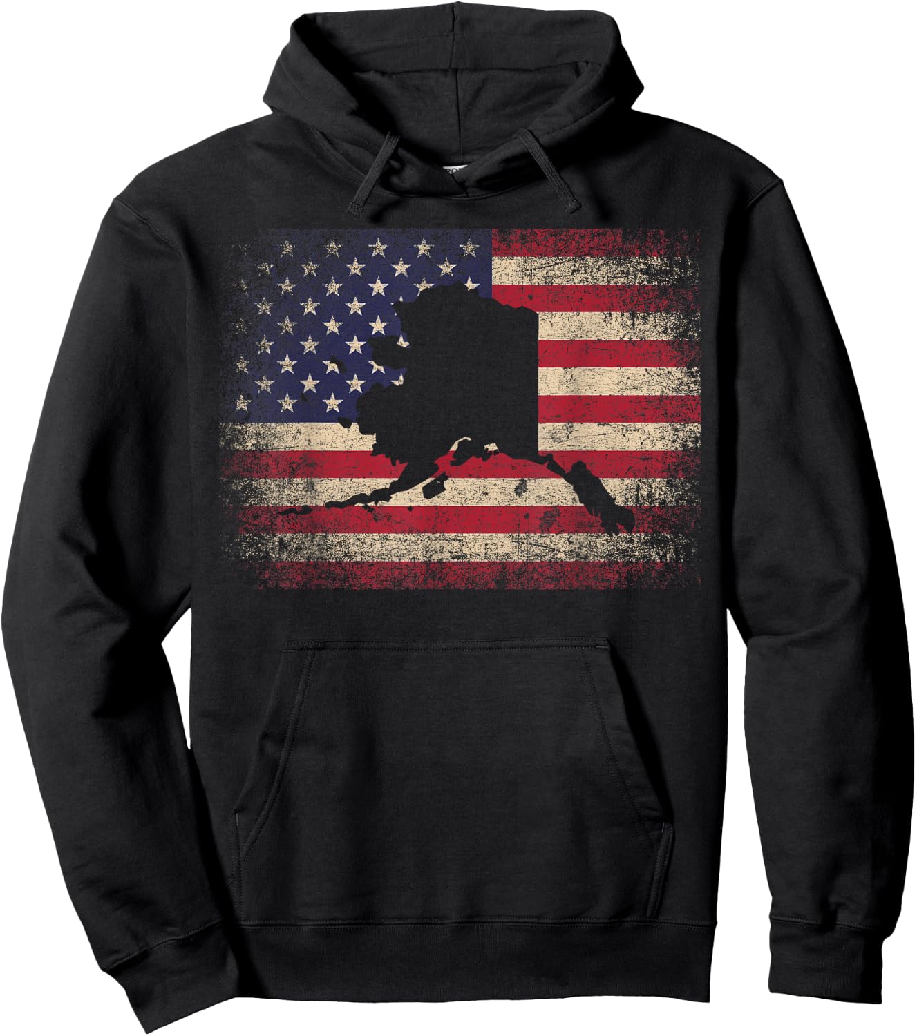 Alaska 4th of July Gift American Flag USA - America Home Kids Men Hoodie - Hoodie | Black