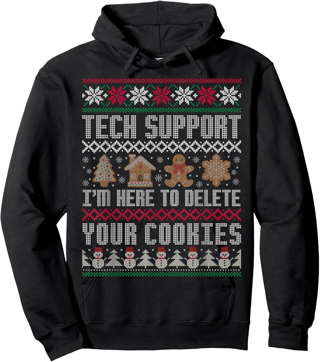 Funny Christmas Tech Support Shirt Computer Programmer Gifts Hoodie - Hoodie | Black