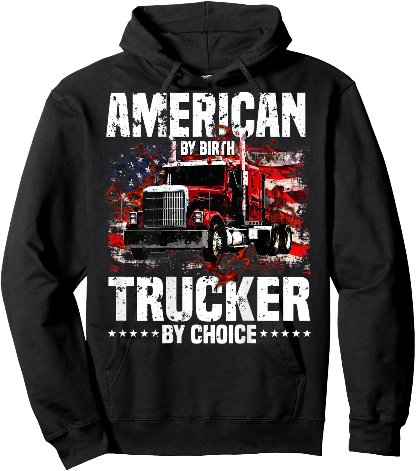 Trucker Gifts Truck Driver Design On Back Of Clothing Hoodie - Hoodie | Black