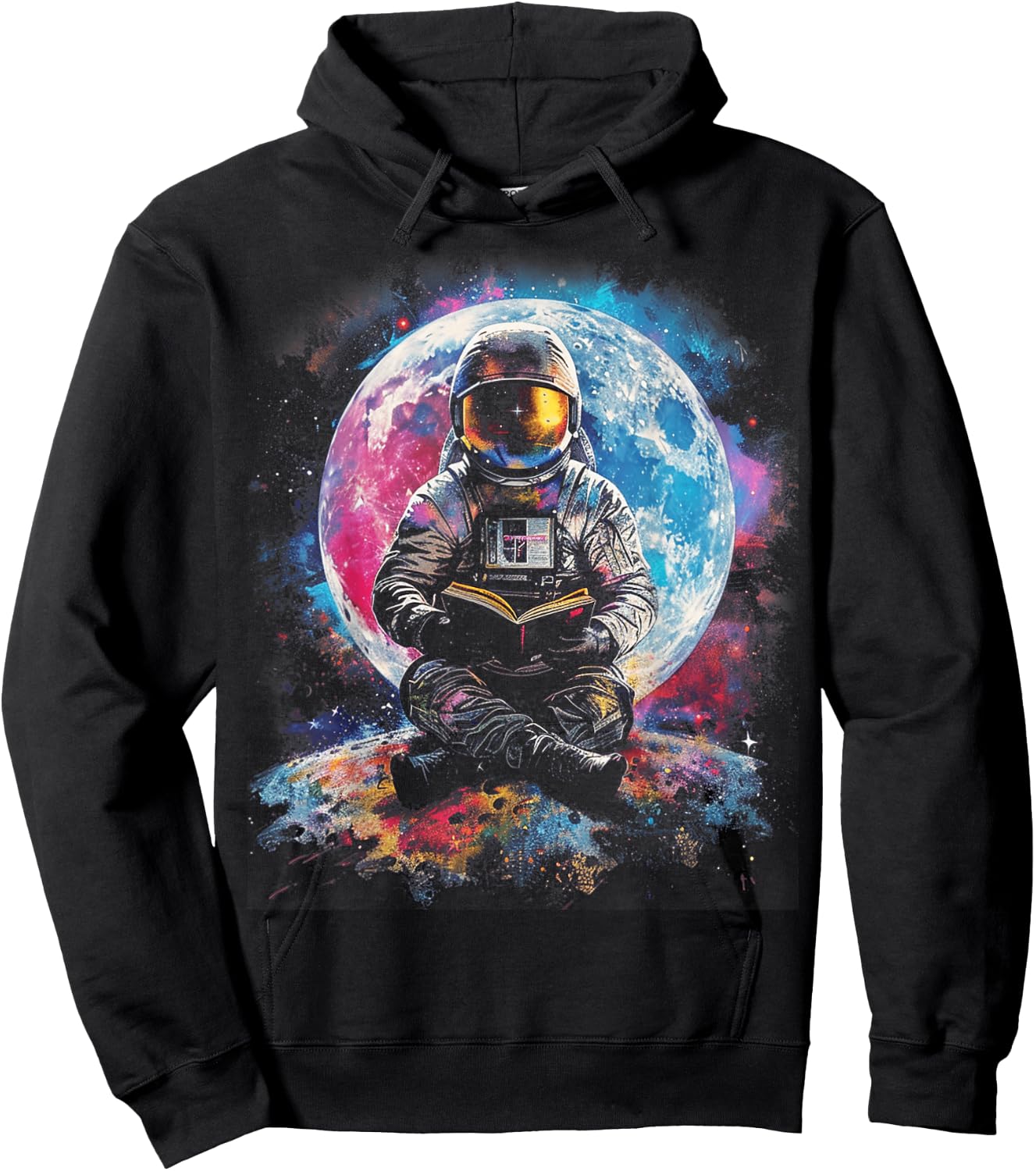 Book Lovers Cool Astronaut Reading Books In Space Kids Hoodie - Hoodie | Black