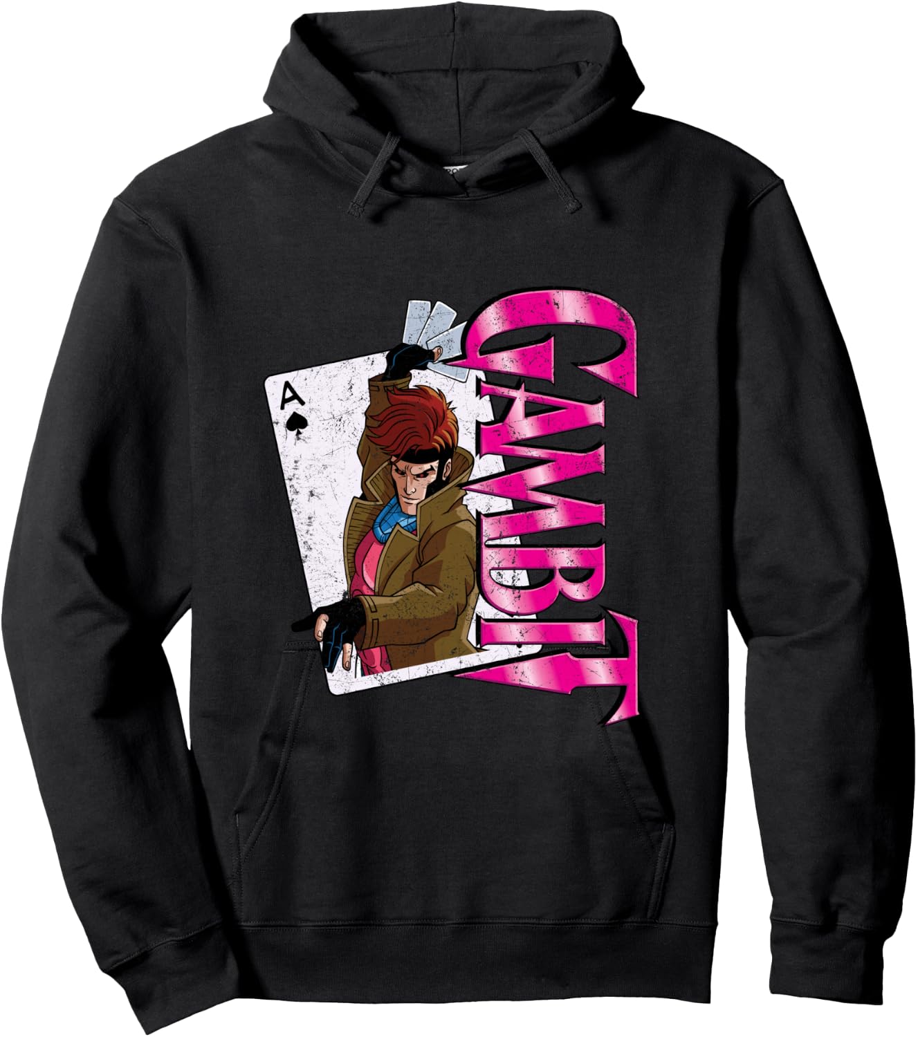 Marvel X-Men Gambit Card Retro Hoodie - Hoodie | Black