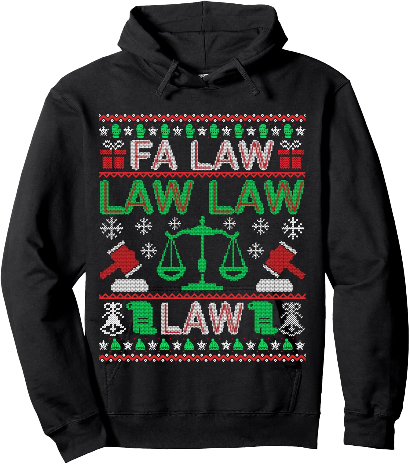 Fa Law Law Vintage Lawyer Ugly Christmas Sweater Funny Gift Hoodie - Hoodie | Black
