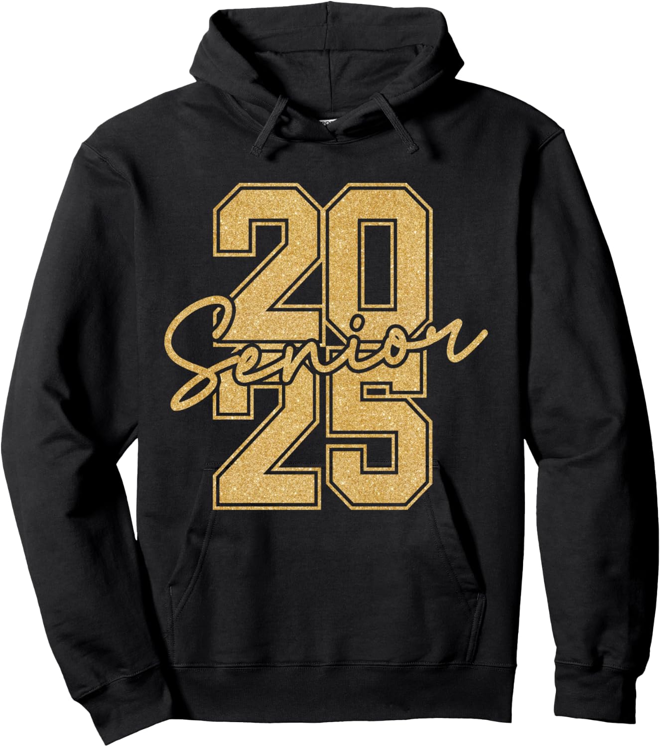 Senior 2025 Class of 2025 Gold Black Senior Graduation Gift Hoodie - Hoodie | Black