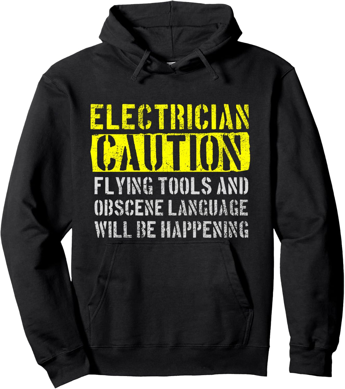 Electrician Caution Funny Electrician Hoodie - Hoodie | Black