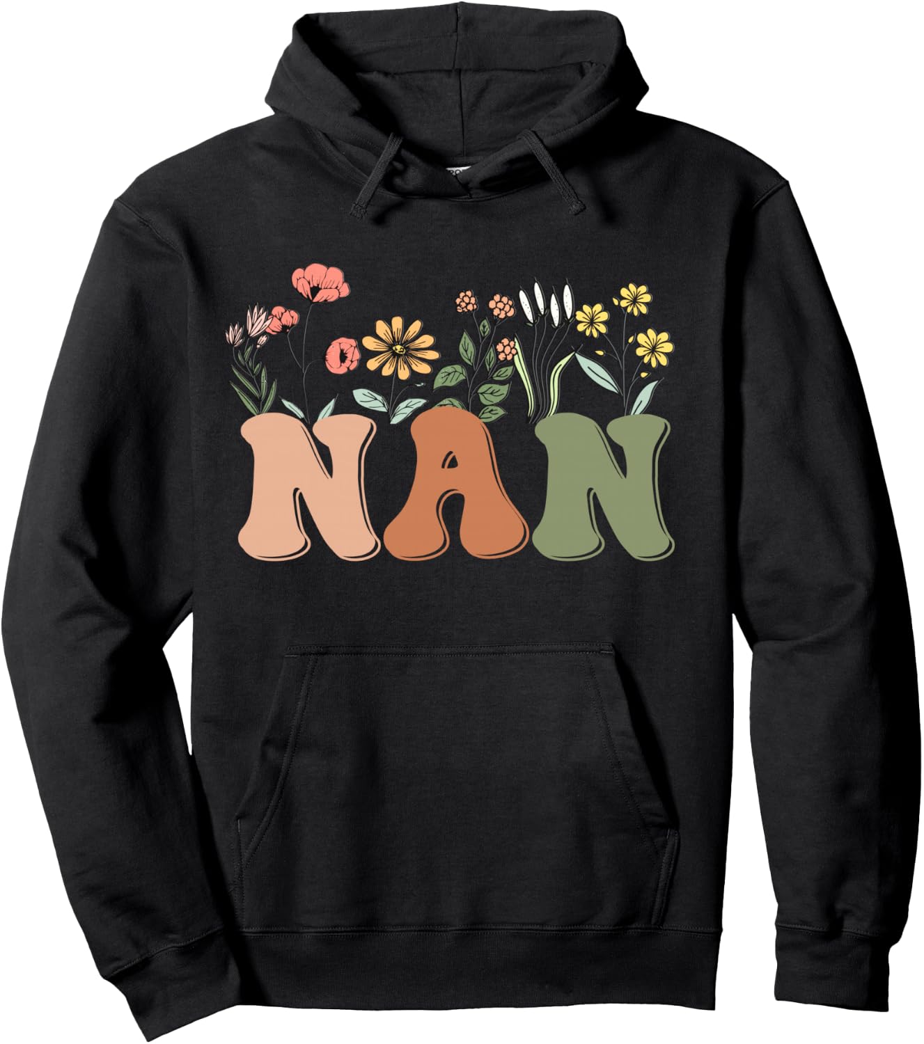 Wildflowers Nan Floral Mother's Day Nan Hoodie - Hoodie | Black