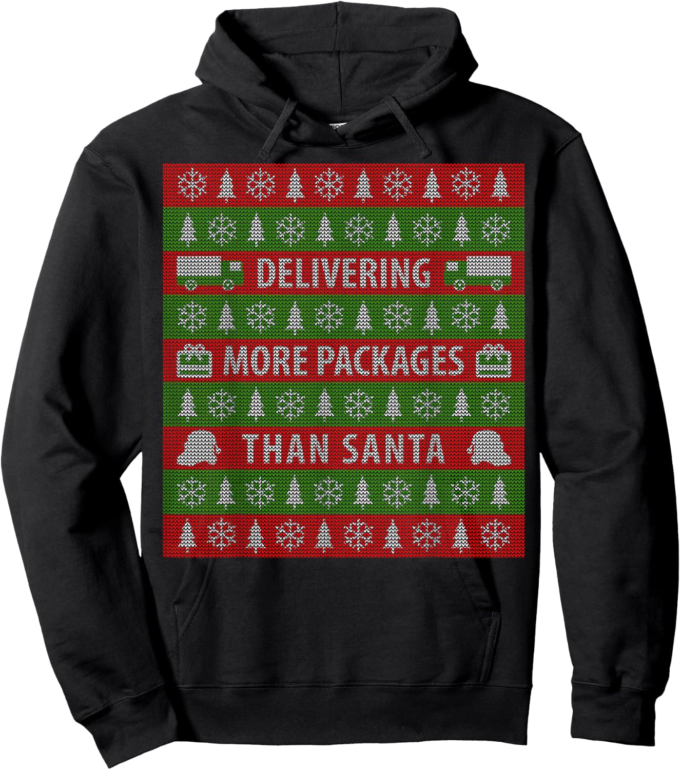 Delivering More Packages Than Santa - Postal Funny Hoodie - Hoodie | Black