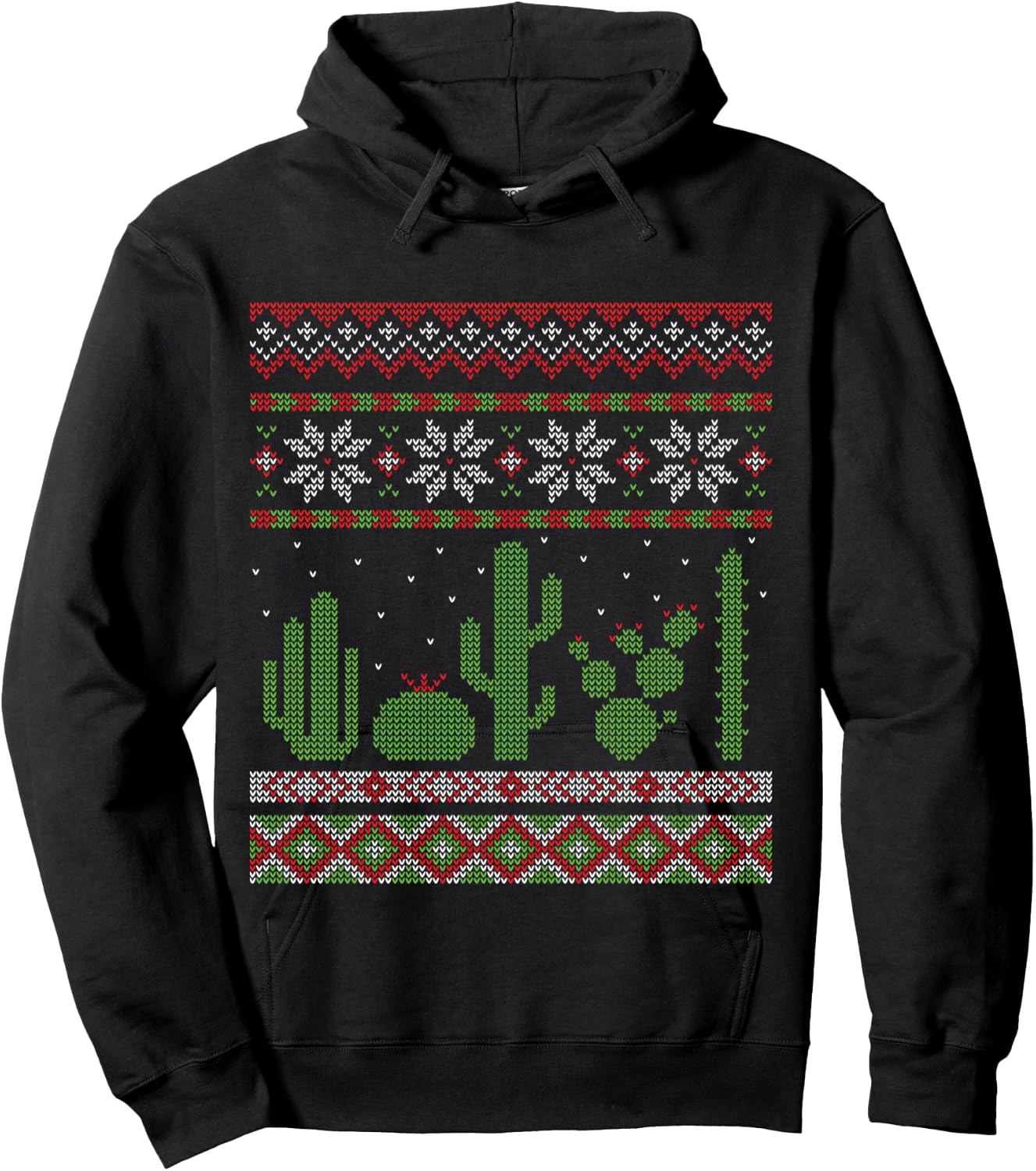 Cactus Ugly Christmas Southwest Cacti Succulent Hoodie - Hoodie | Black