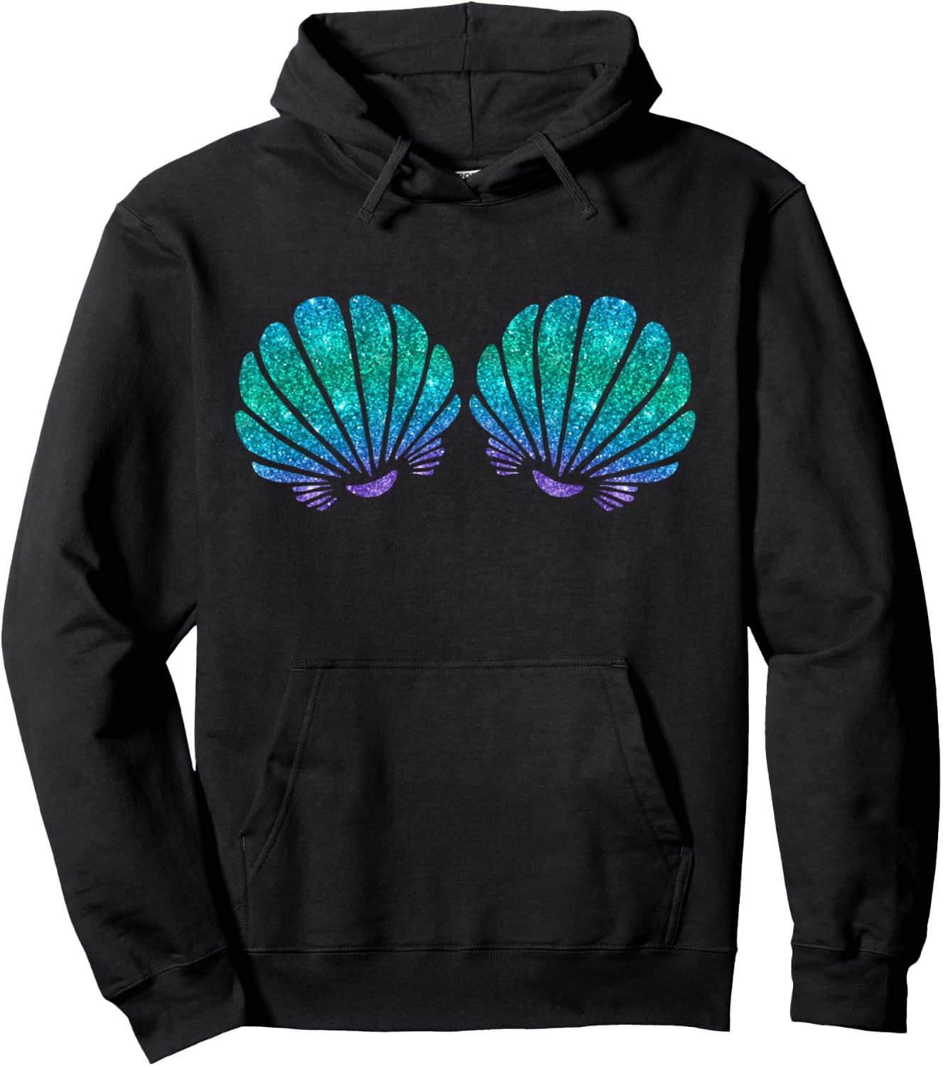 Mermaid Sea Shell Bra Costume Hoodie - Hoodie | Black