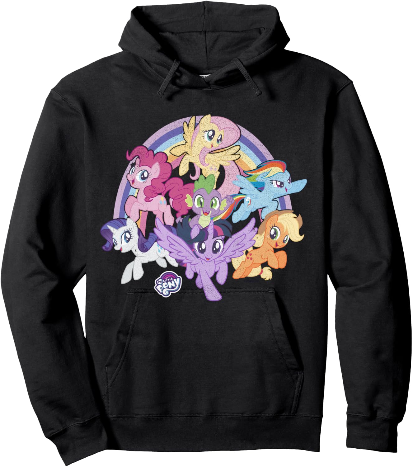 My Little Pony: Friendship Is Magic Rainbow Pony Group Shot Hoodie - Hoodie | Black