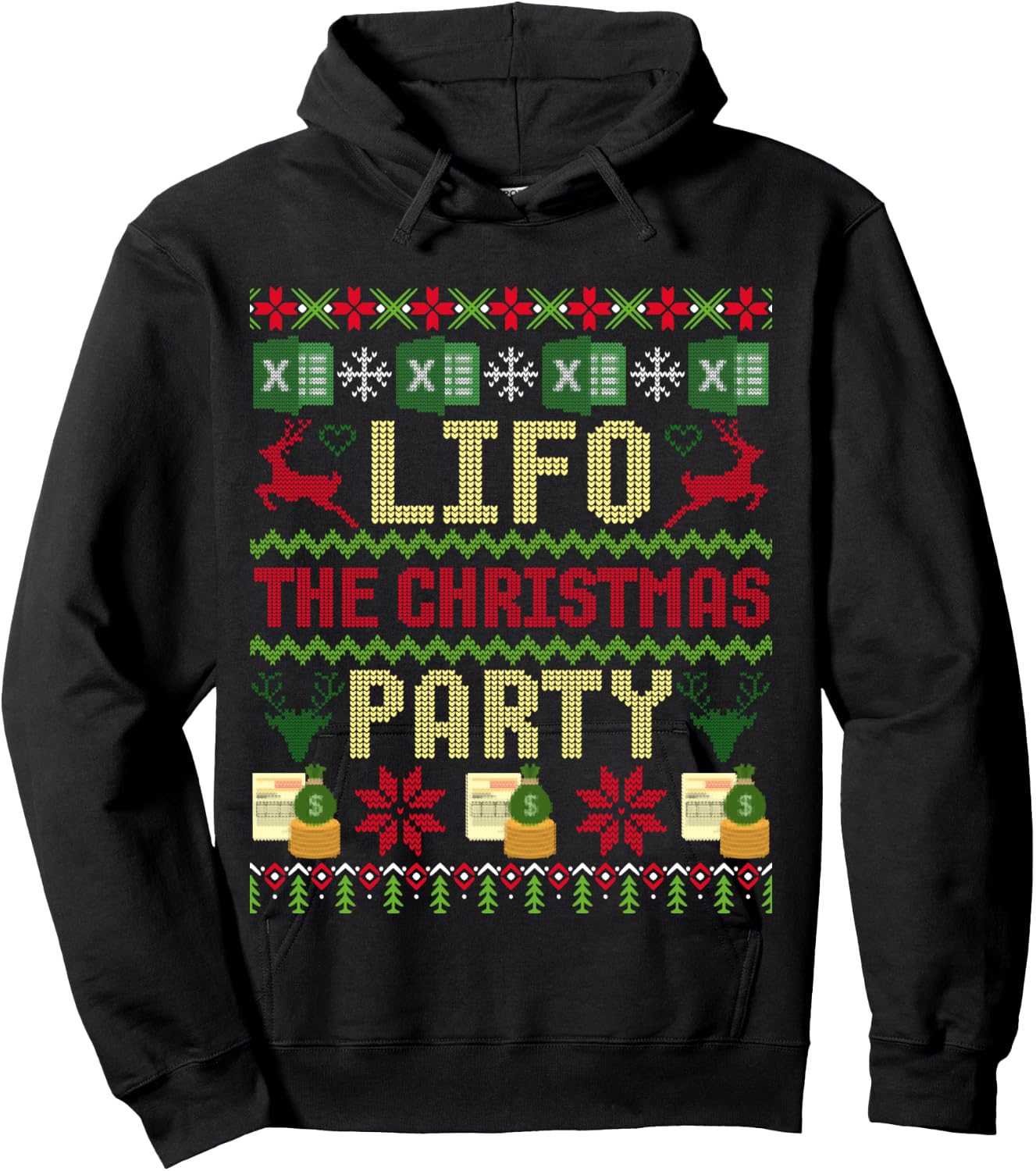 CPA Lifo The Christmas Party Ugly Accountant Sweater Xmas Hoodie - Hoodie | Black
