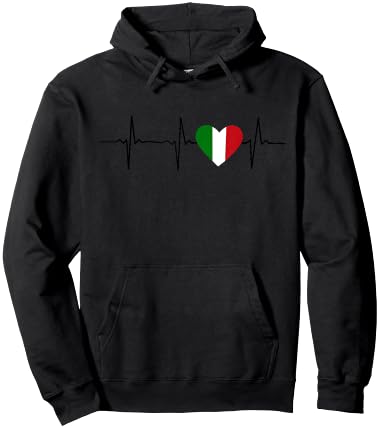 Italy Heartbeat Heart - Italy Heartbeat Hoodie - Hoodie | Black