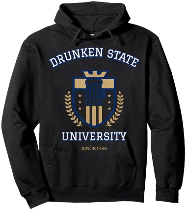 Drunken State University Funny Beer Hoodie - Hoodie | Black