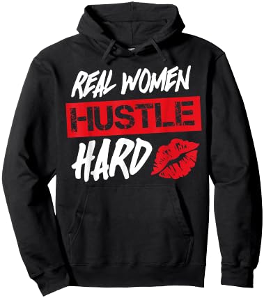 Real Women Hustle Hard Hoodie - Hoodie | Black