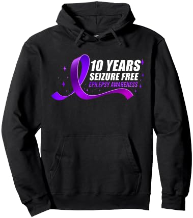 Epilepsy Awareness Ribbon 10 Years Seizure Free Hoodie - Hoodie | Black