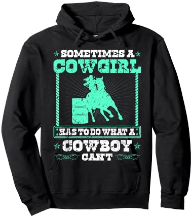 Barrel Racing Cowgirl Quote, Rodeo Horse Barrel Racer Hoodie - Hoodie | Black