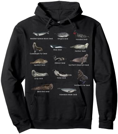Types of Seals Eared Seals True Earless Seals Seal Lovers Hoodie - Hoodie | Black