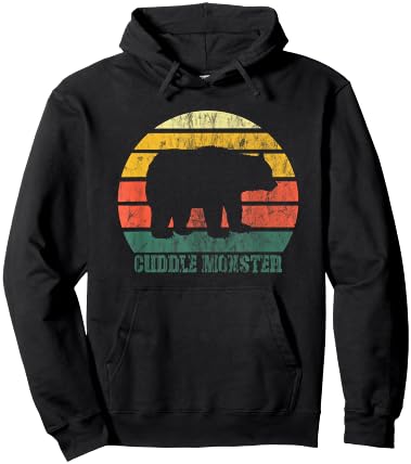 Retro Cuddle Monster Bear Fun Novelty Hoodie - Hoodie | Black